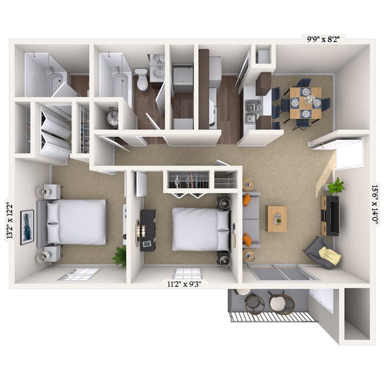 Floorplan image of unit 01169