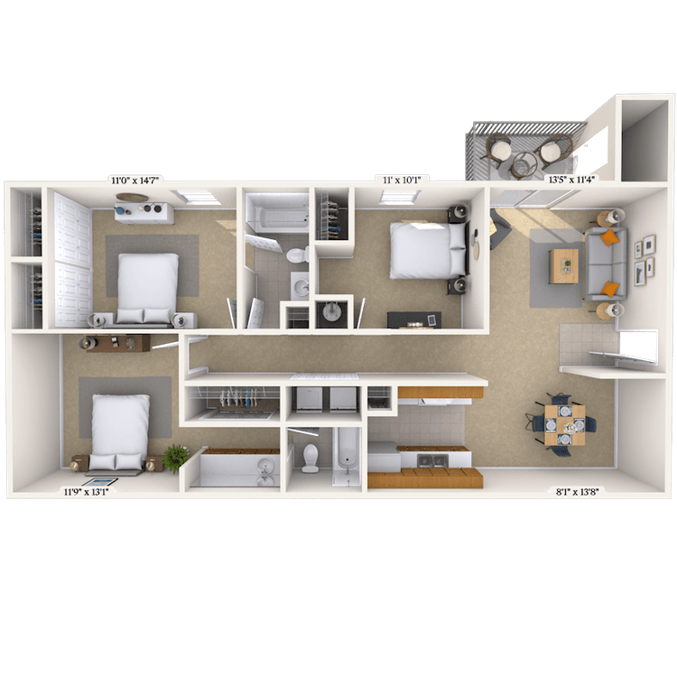 Floorplan image of unit 01112