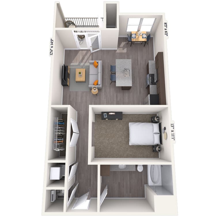 Floorplan image of unit 1105