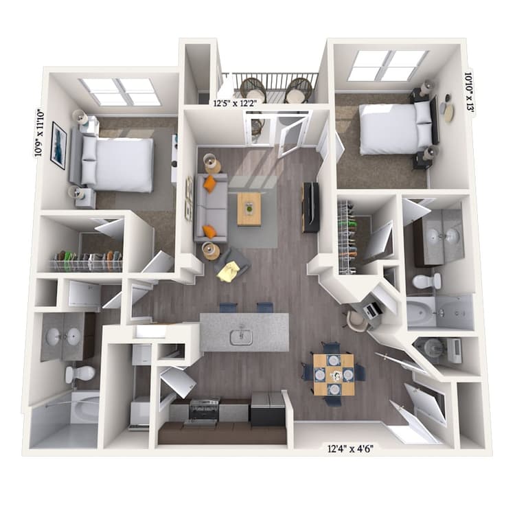 Floorplan image of unit 1307