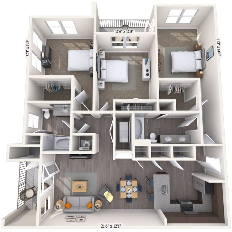 Floorplan image of unit 2201