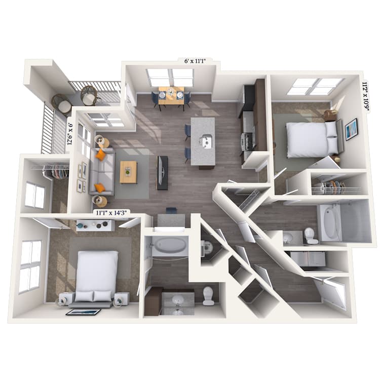 Floorplan image of unit 7226