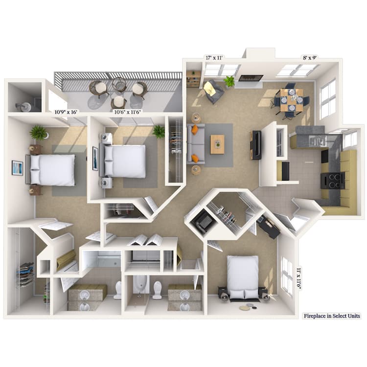 Floorplan image of unit 011030