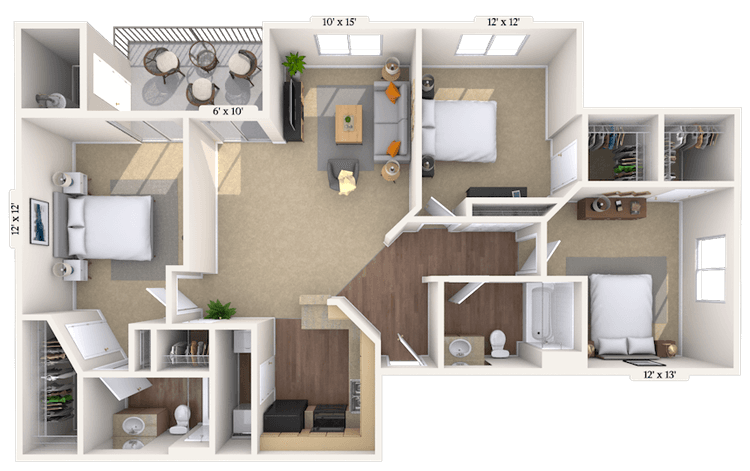 Floorplan image of unit 071030N