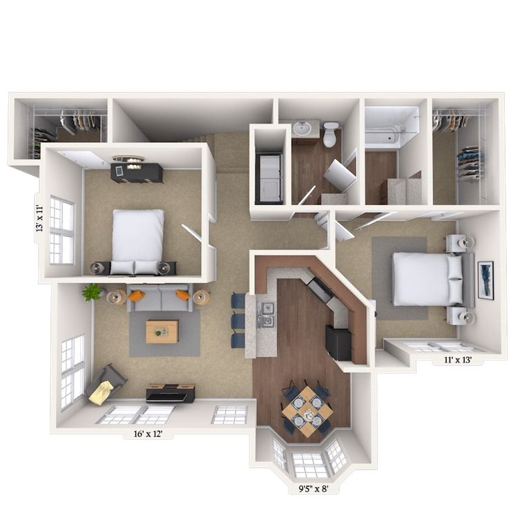 Floorplan image of unit 002152
