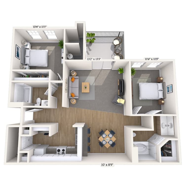 Floorplan image of unit 1319