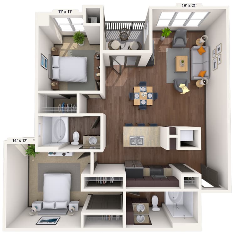 Floorplan image of unit 2087
