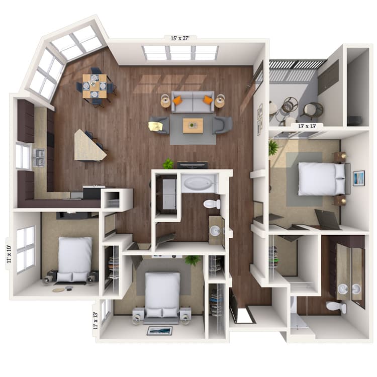 Floorplan image of unit 3055