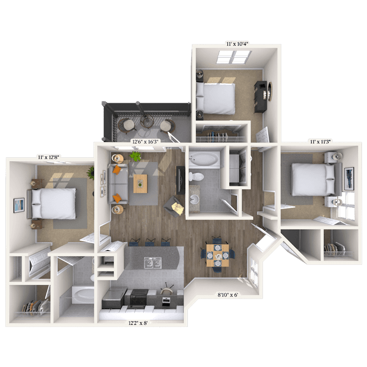 Floorplan image of unit 014-201