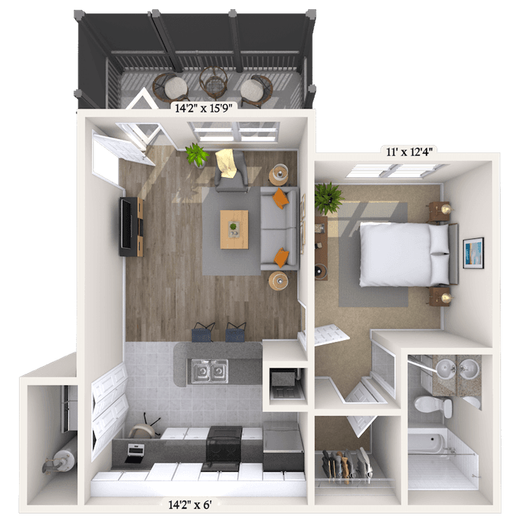 Floorplan image of unit 017-204