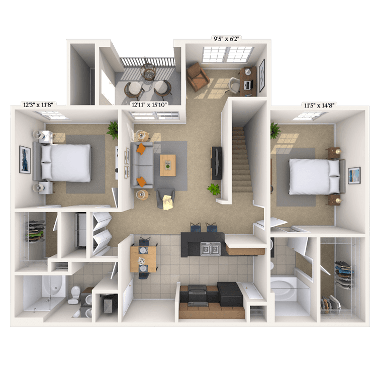 Floorplan image of unit 03204