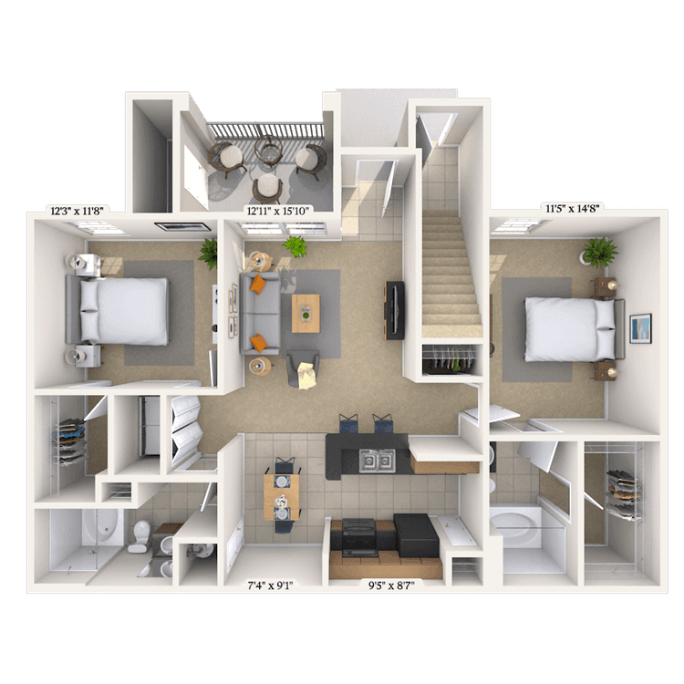 Floorplan image of unit 12105