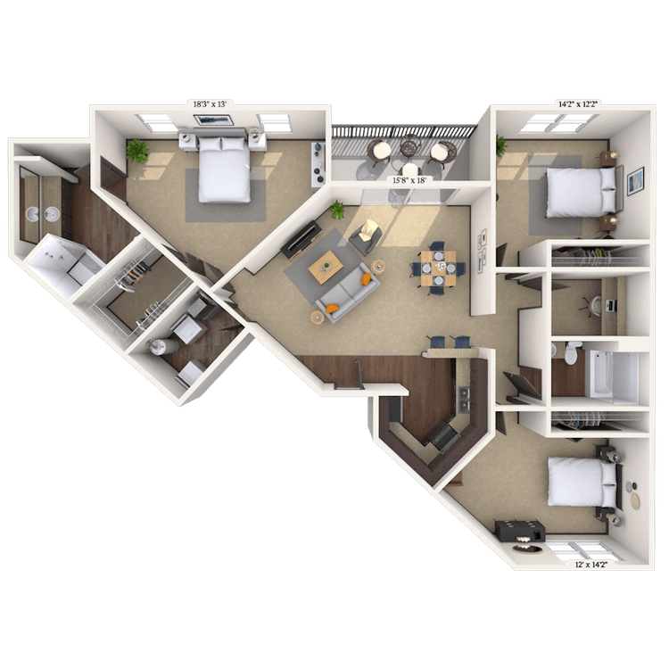 Floorplan image of unit 03315