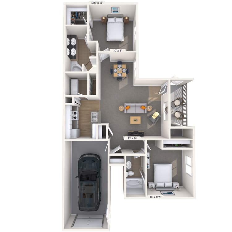 Floorplan image of unit 161607