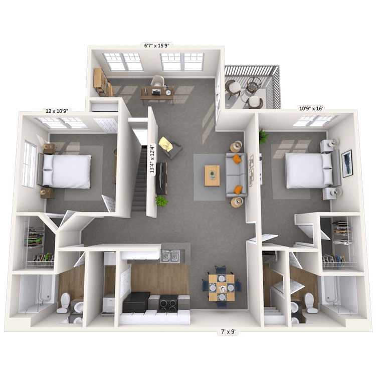 Floorplan image of unit 15-22