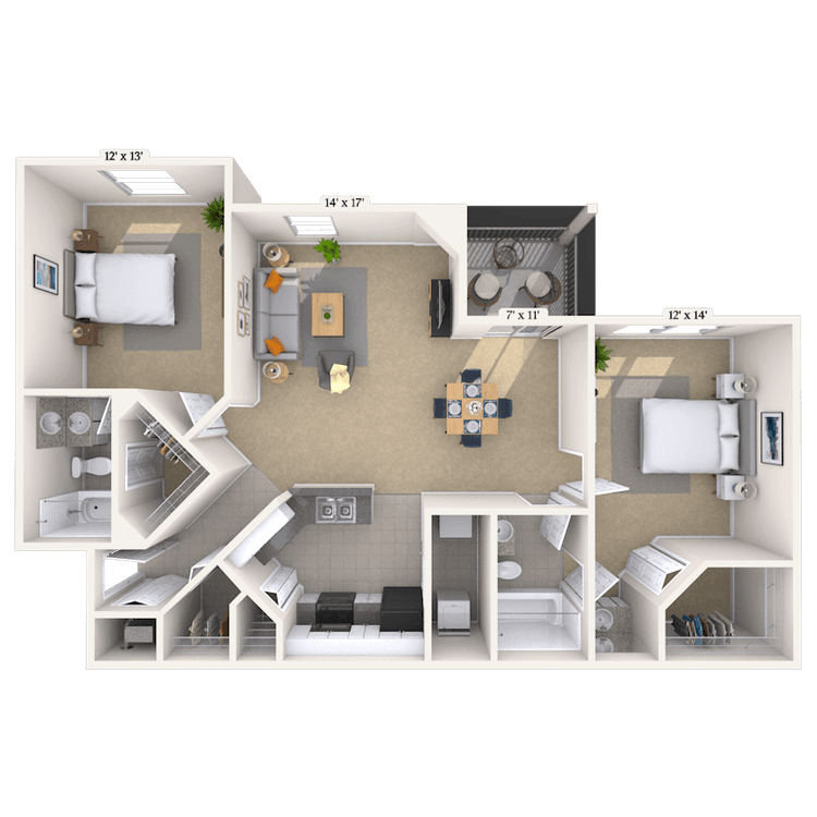 Floorplan image of unit 252527