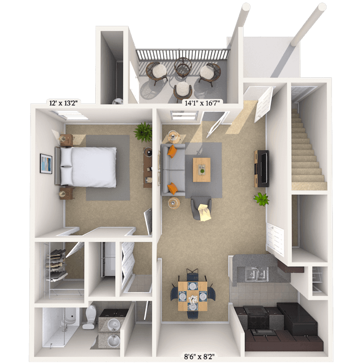 Floorplan image of unit 014107