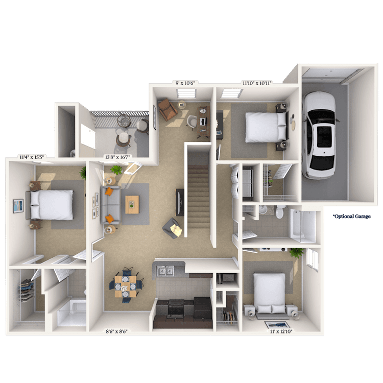 Floorplan image of unit 013334