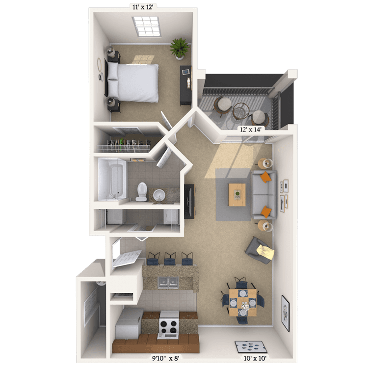 Floorplan image of unit 014107