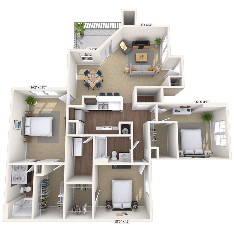 Floorplan image of unit 0114-104