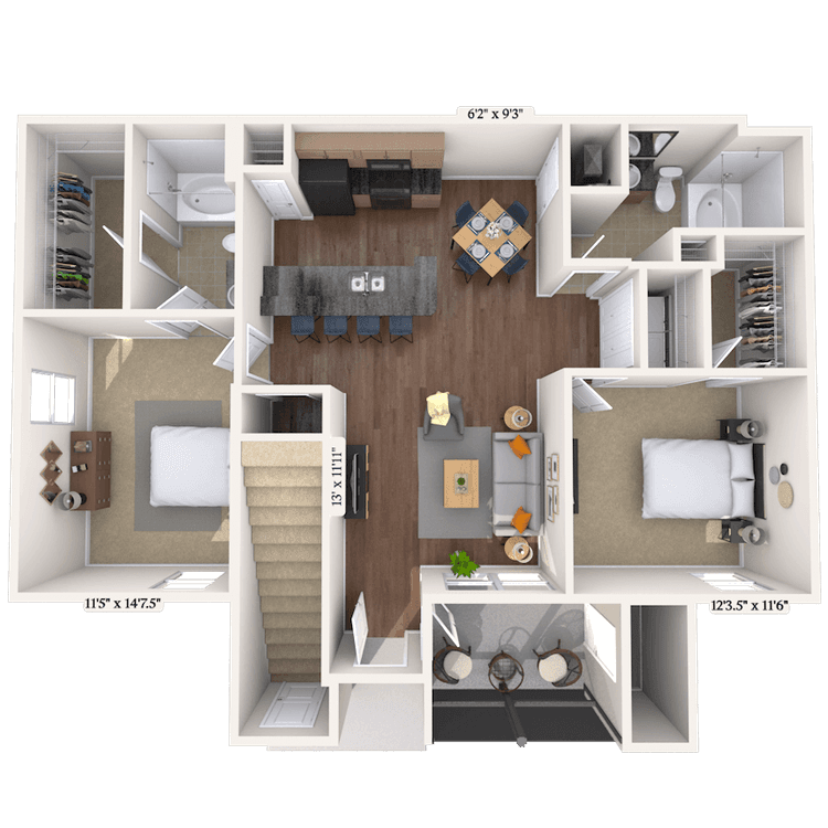 Floorplan image of unit 13216