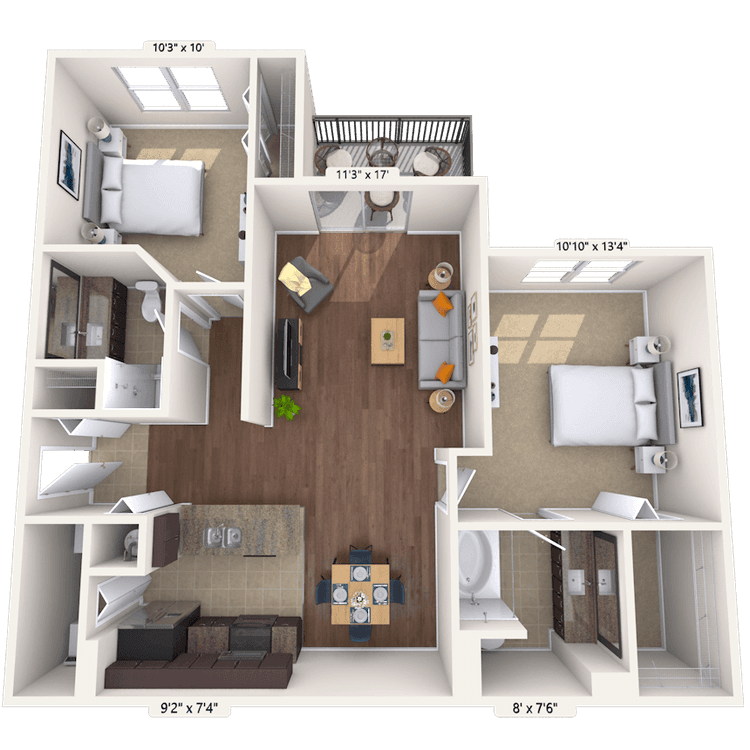 Floorplan image of unit 0707-108