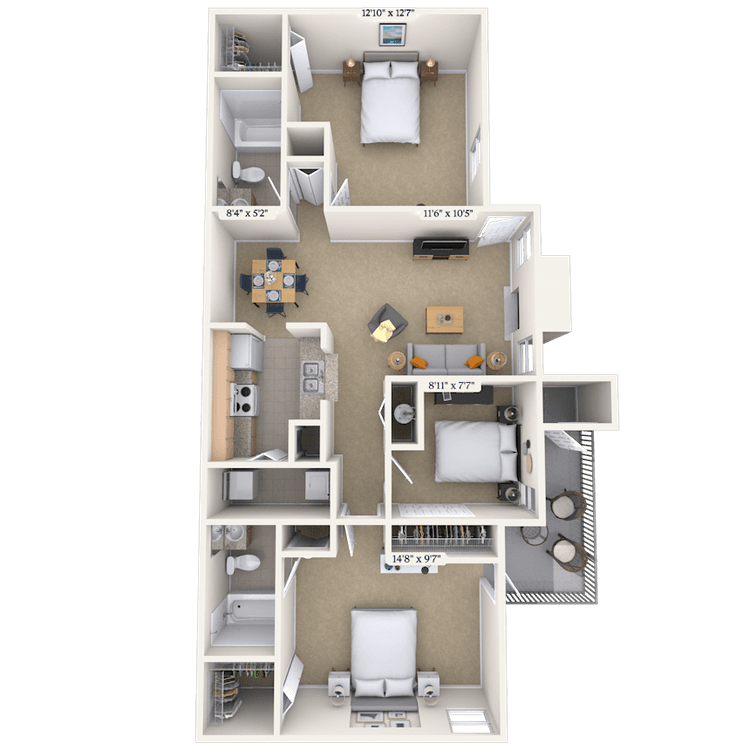 Floorplan image of unit 111103