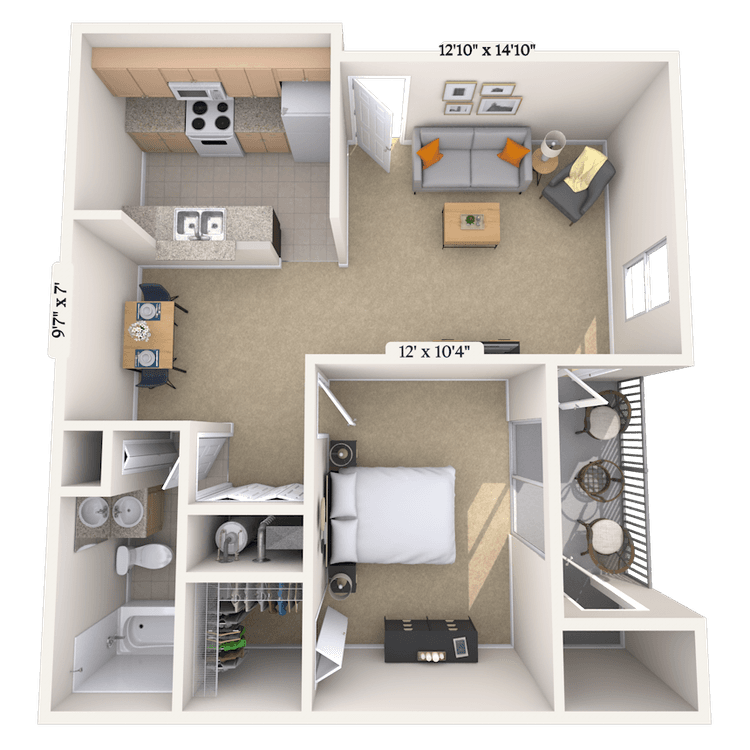 Floorplan image of unit 232305