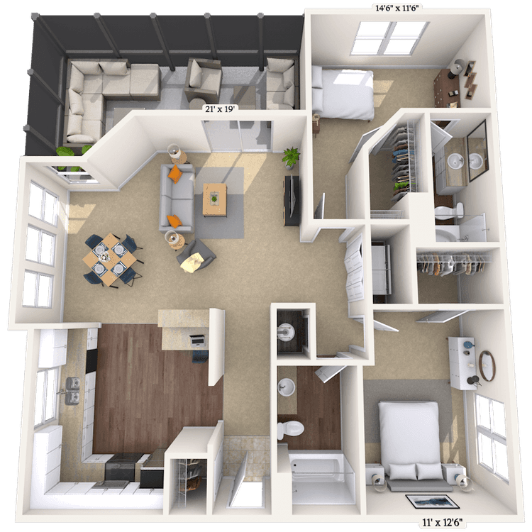 Floorplan image of unit 08302
