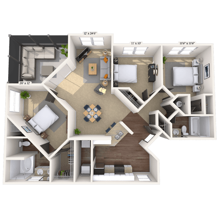 Floorplan image of unit 13102