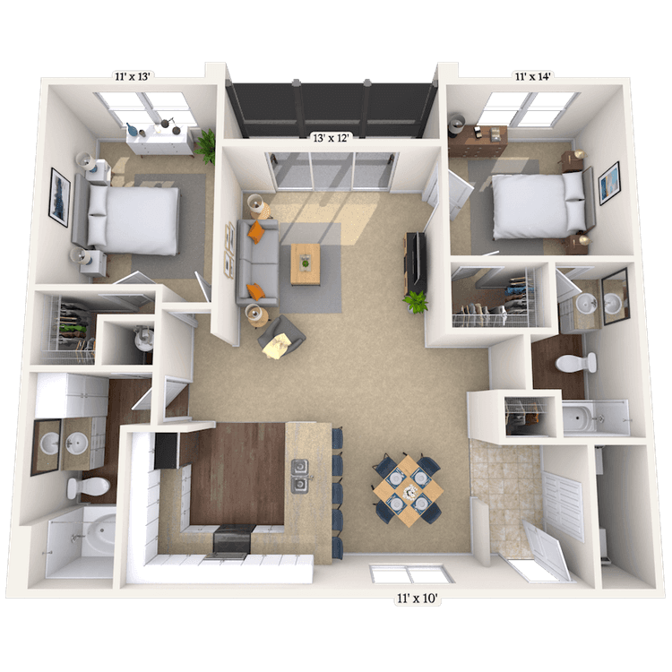 Floorplan image of unit 16205