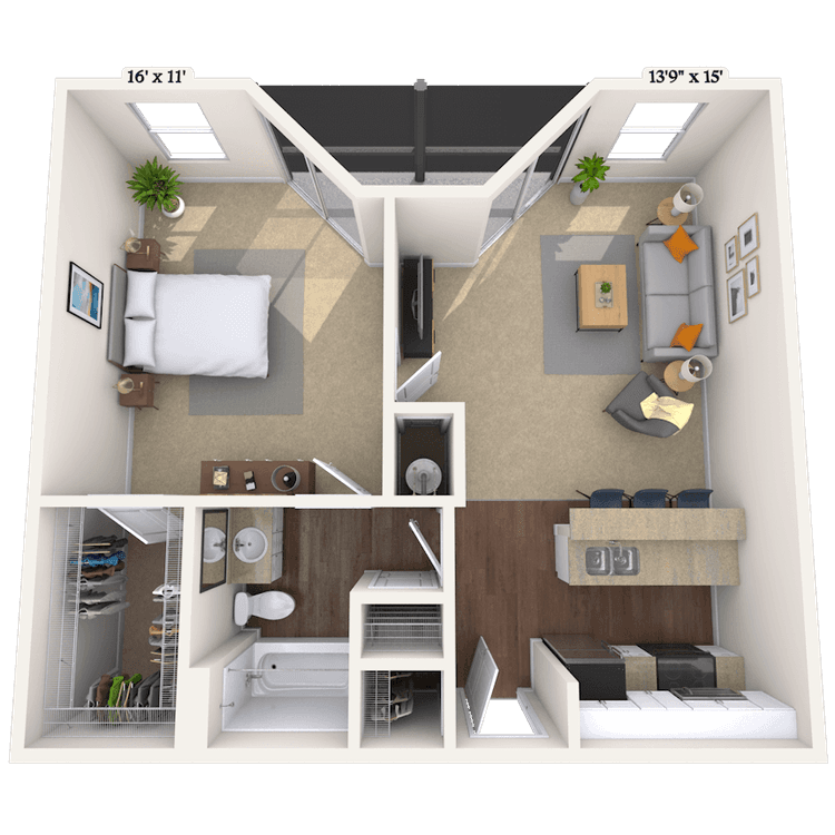 Floorplan image of unit 14105