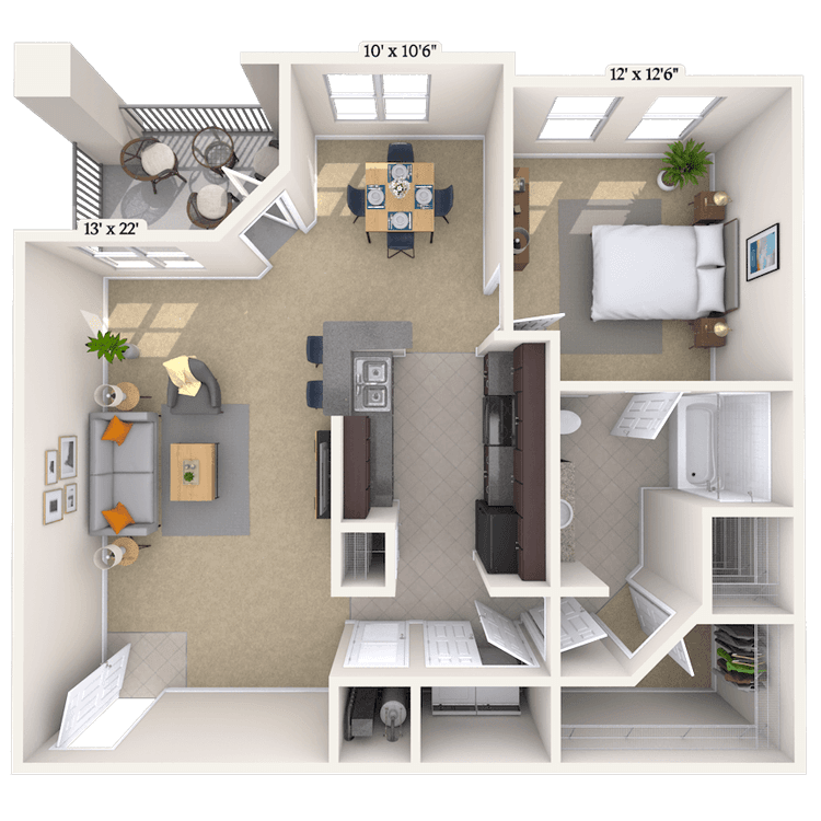 Floorplan image of unit 044307