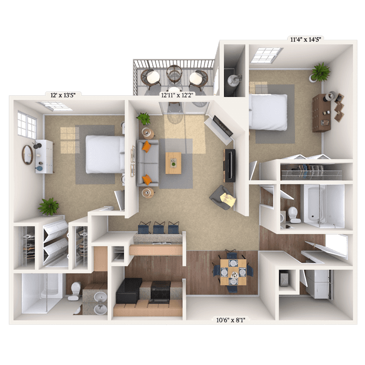 Floorplan image of unit 01166