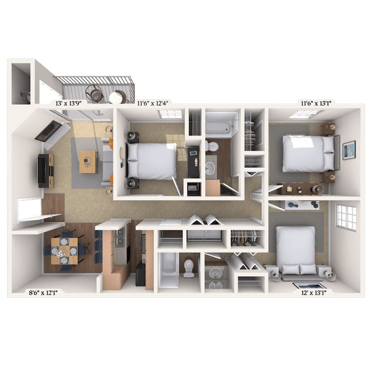 Floorplan image of unit 01244