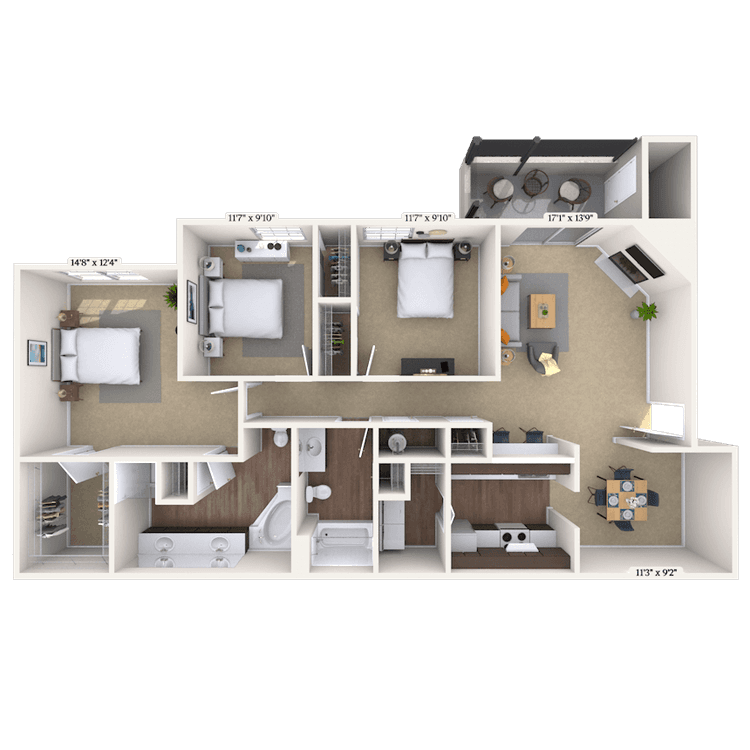 Floorplan image of unit 03319