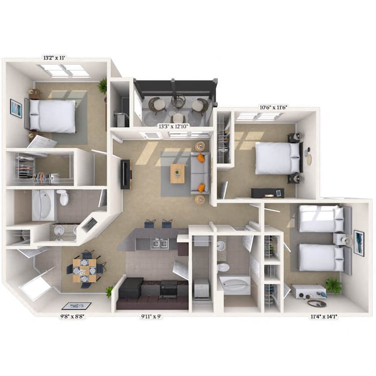 Floorplan image of unit 040417