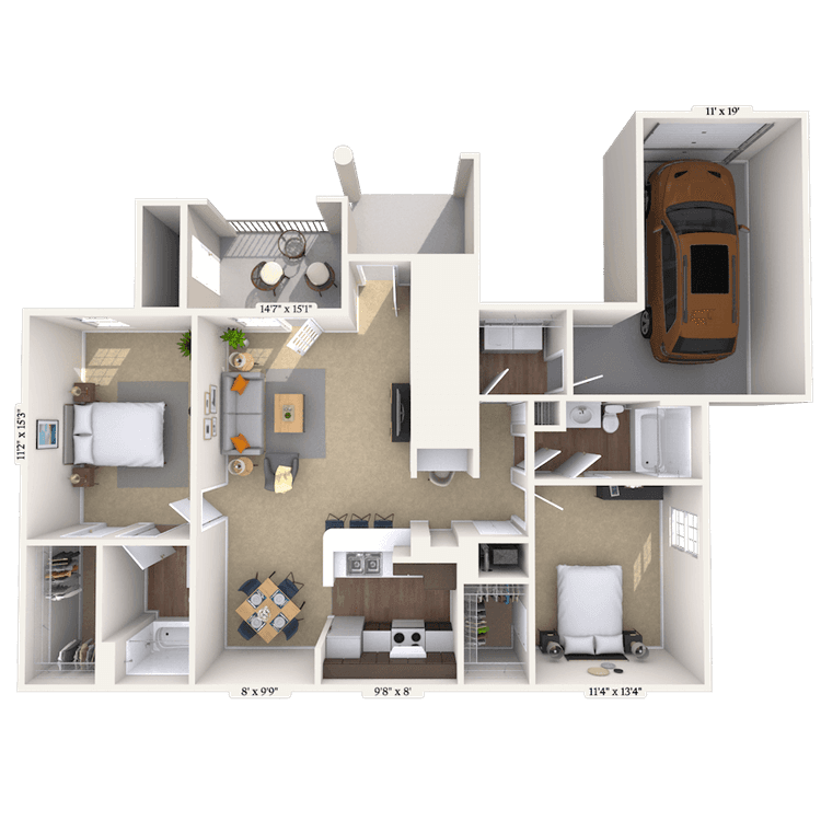 Floorplan image of unit 015-101