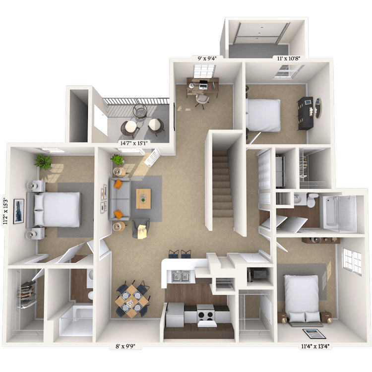 Floorplan image of unit 015-207