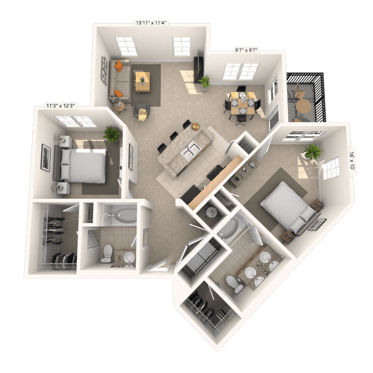 Floorplan image of unit 09203