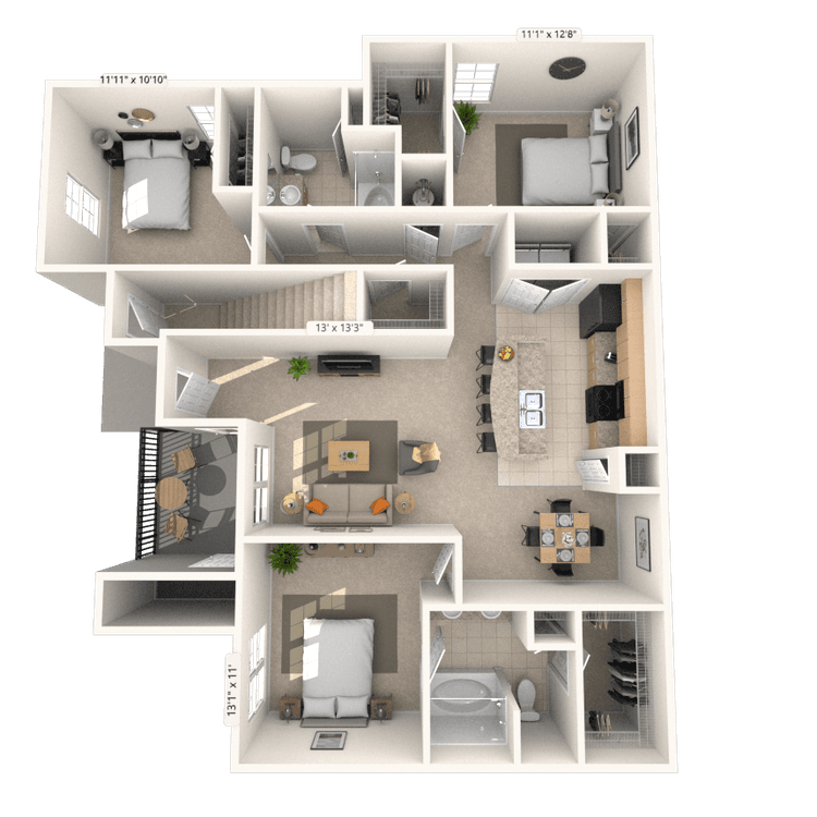 Floorplan image of unit 21101