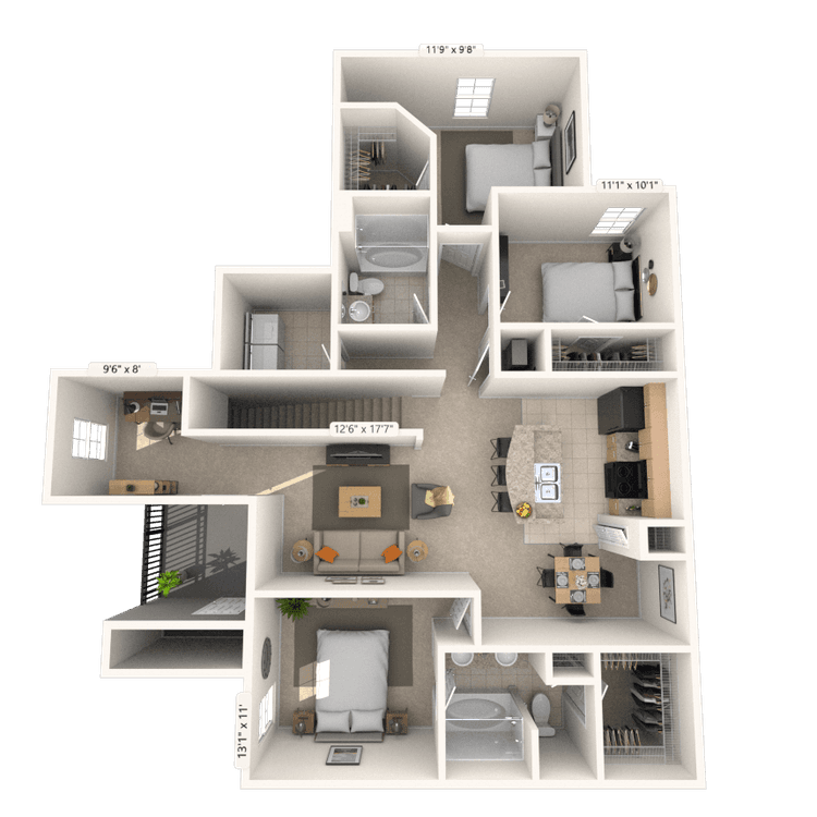 Floorplan image of unit 21208