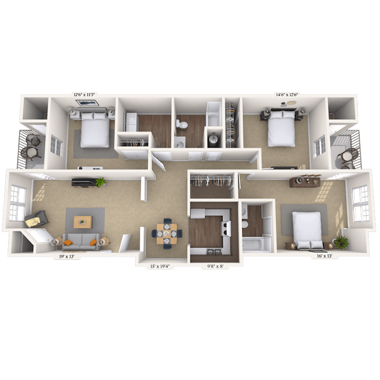 Floorplan image of unit 002203K