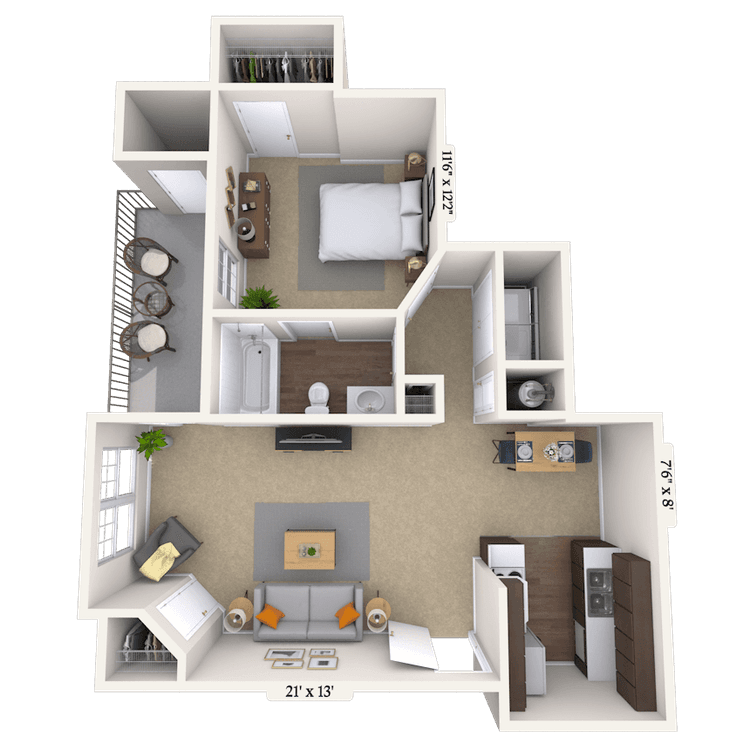 Floorplan image of unit 002309P