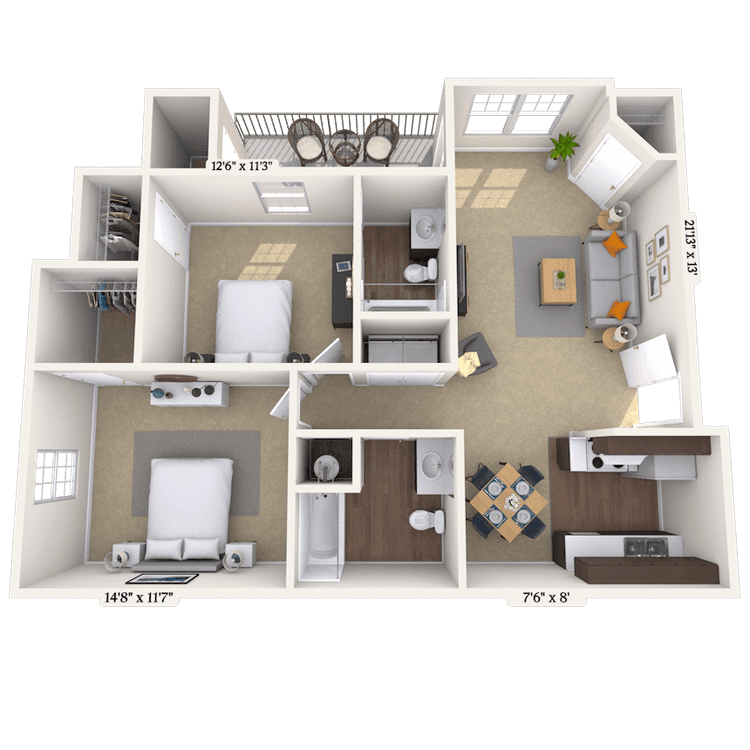 Floorplan image of unit 002305F