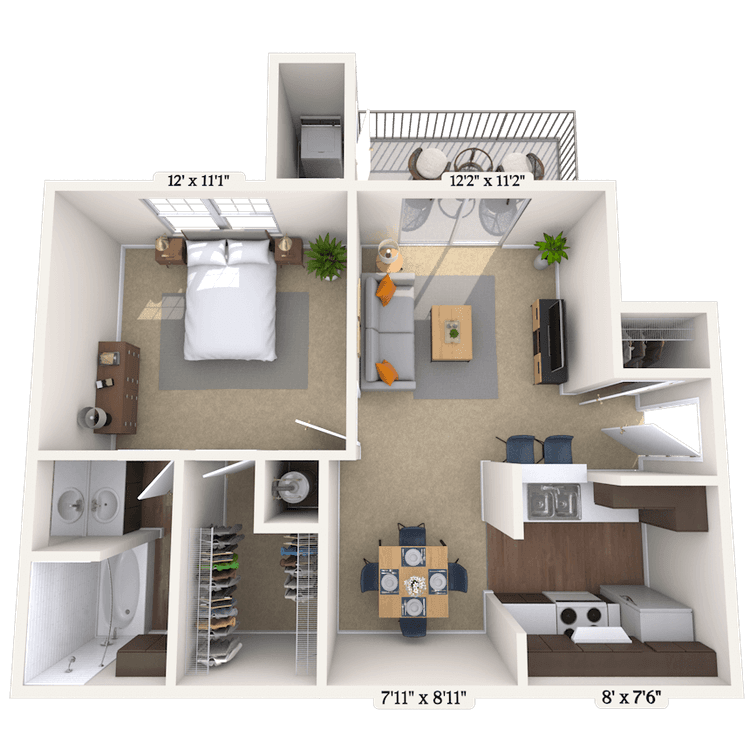 Floorplan image of unit 111206