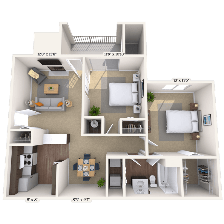 Floorplan image of unit 001424
