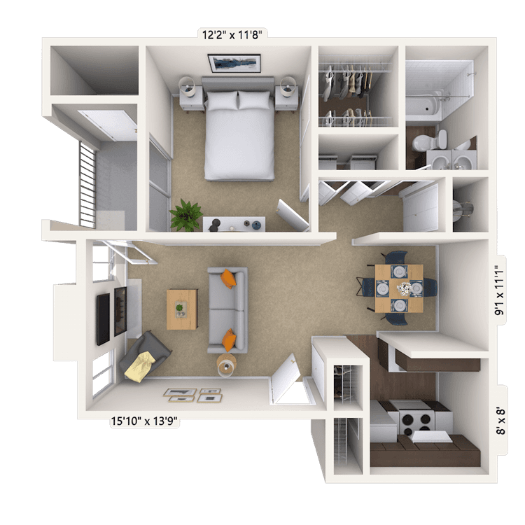 Floorplan image of unit 001532