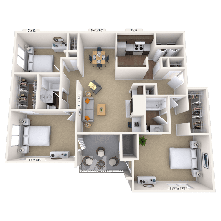 Floorplan image of unit 001725