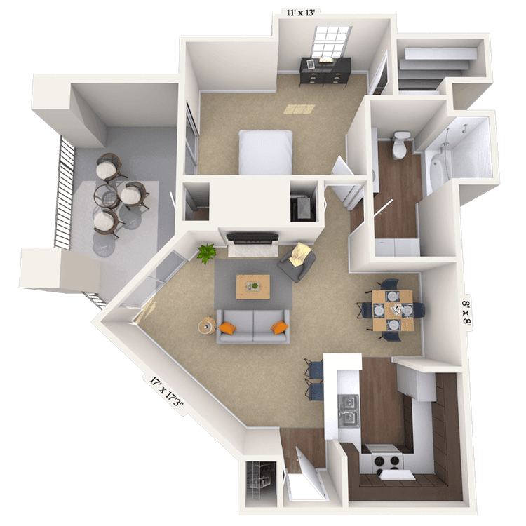 Floorplan image of unit 0127043B